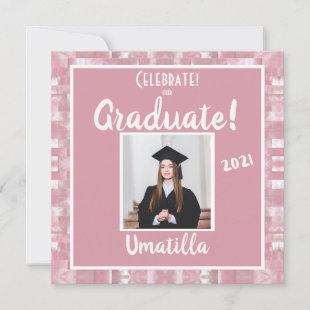 Pink Girly Sparkle Graduation Announcement
