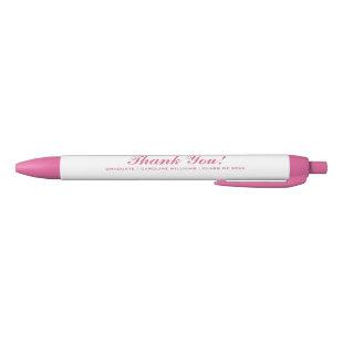 Pink Graduation Party Custom Favor Black Ink Pen
