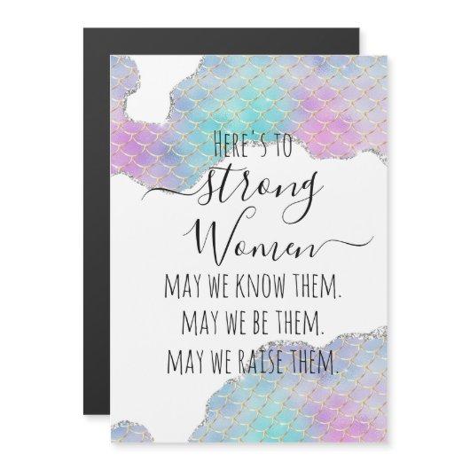 Pink & Green Iridescent Strong Women Quote Gift