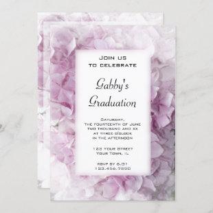 Pink Hydrangea Graduation Party Invitation