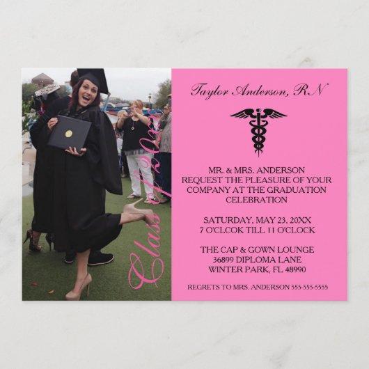 Pink Medical RN School Graduation Announcement