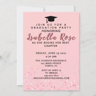Pink Ombree Graduation Invitation