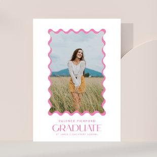 Pink Photo 2024 Elementary Graduate Wavy Frame Announcement