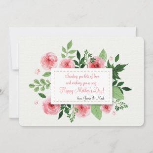 Pink Ranunculus Flowers Mother's Day Card