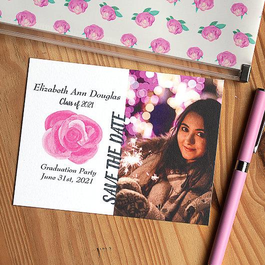 Pink Rose Save-the-Date Cards
