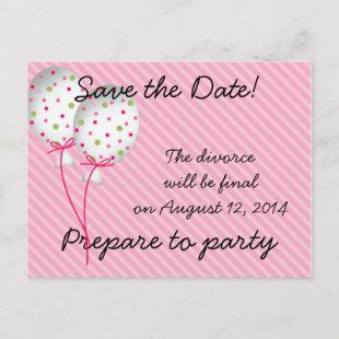 Pink Striped Celebrations Announcement Postcard