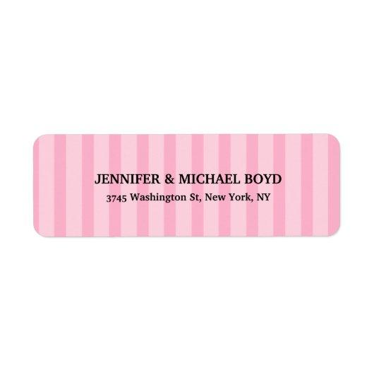 Pink Stripes Retro Stylish Classical Family Label