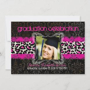 PixDezines diy 2012 graduation/cheetah 5x7 Invitation