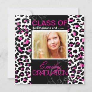 PixDezines diy 2012 graduation, cheetah Invitation