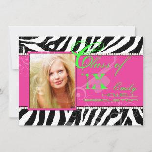 PixDezines diy colors/2016 Grads, zebra print Invitation