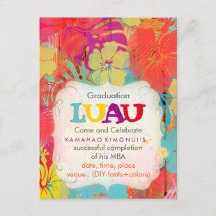 PixDezines hibiscus/graduation/luau/DIYevent Invitation Postcard