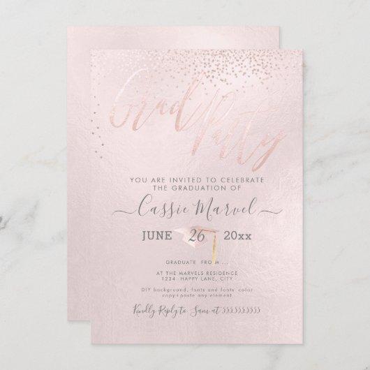 PixDezines Iridescent Blush Pink 2019 Grad Party Invitation