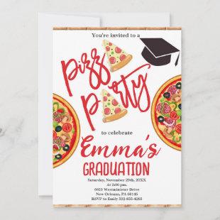 Pizza Party Graduation  Invitation