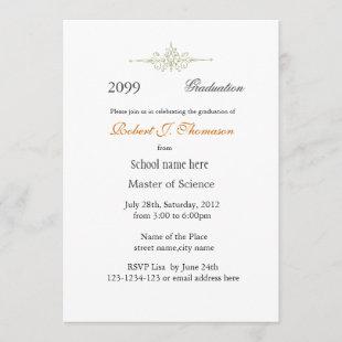 Plain, simple high achievement graduation invitation