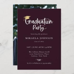 Playful Script Graduation Party Photo Invitation