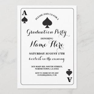 Playing Card Ace of Spades Vegas Graduation Invite