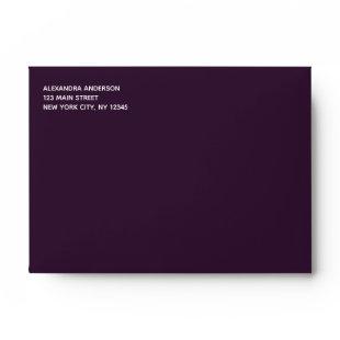 Plum Purple Simple Minimalist Colored Envelope