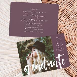 Plum | Sketched Overlay Graduation Party Invitation