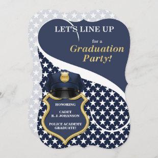 Police Academy Graduation in Navy Blue Invitation