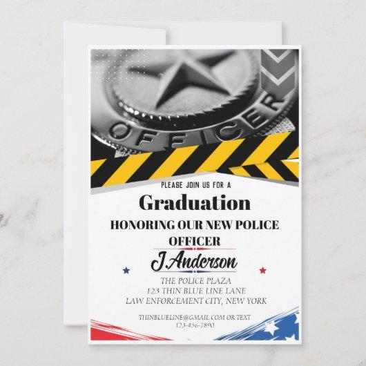 Police Academy Graduation Invitation,With USA Flag Invitation