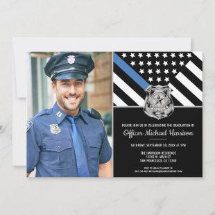 Police Academy Graduation Law Enforcement Photo Invitation