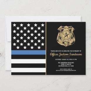 Police Flag Law Enforcement Retirement Party Invitation