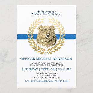 Police Graduation Invitations | Police Badge