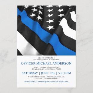Police Graduation Invitations | USA Flag