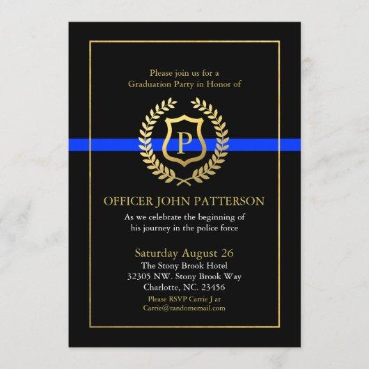 Police Graduation | Retirement Themed Monogram Invitation