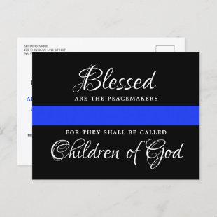 Police Graduation Thin Blue Line Party Invitation Postcard