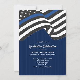 Police Officer Flag Graduation Invitation