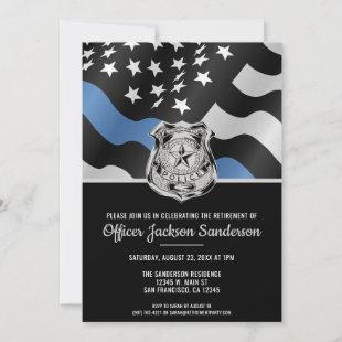Police Officer Retirement Law Enforcement Flag Invitation