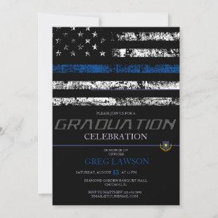 Police Officer | Thin Blue Line Police Graduation Invitation