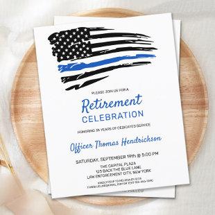 Police Party Thin Blue Line Retirement Invitation