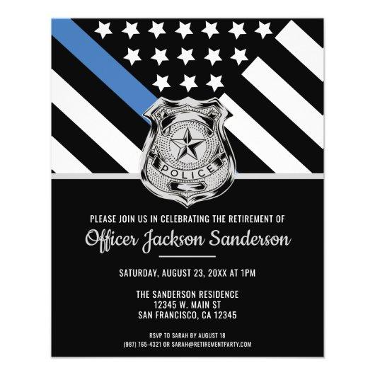 Police Retirement Law Enforcement Party Invitation Flyer