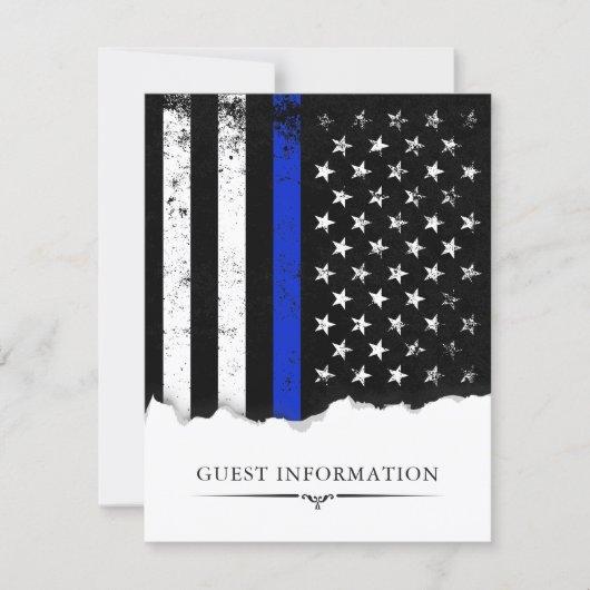 Police Style American Flag Party|Event Guest Info RSVP Card