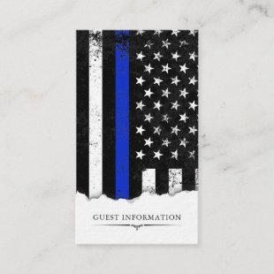 Police Style American Flag Party|Event Mini Info Enclosure Card
