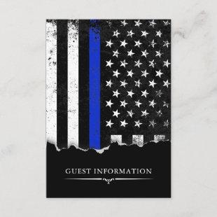 Police Style American Flag Party|Event Small Black Enclosure Card