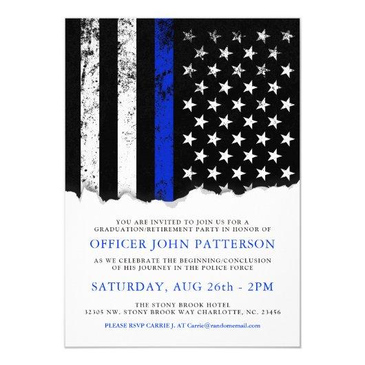 Police Style American Flag Party|Event WHT invite
