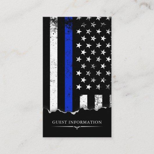 Police Style American Flag Party Mini Details Enclosure Card
