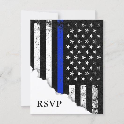 Police Styled American Flag White RSVP Reply