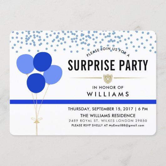 Police Themed Surprise Party Invitation
