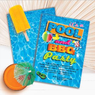 Pool and BBQ Party Invitations
