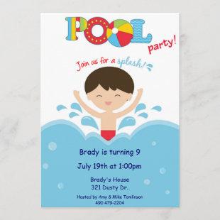 Pool Party -Boy Invitation