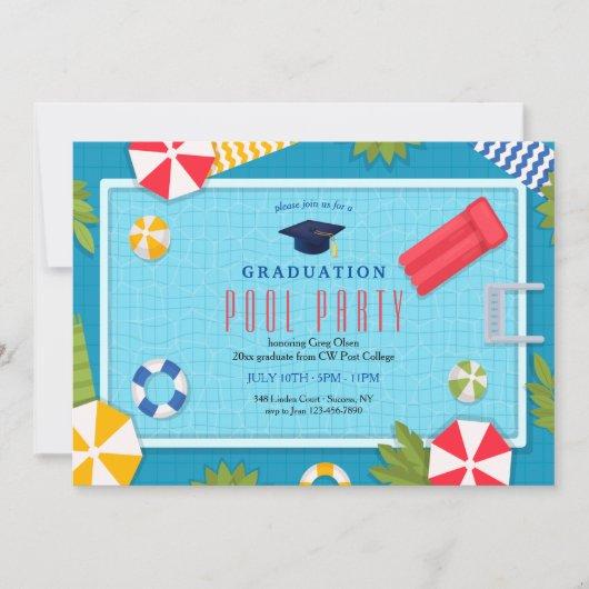 Pool Party Graduation Invitation