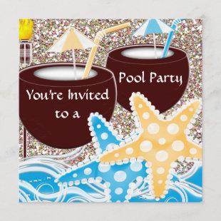 Pool Party Invitation or Any Occassion Graduation