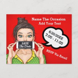 Pop Art - Save The Date Post Card - See Back