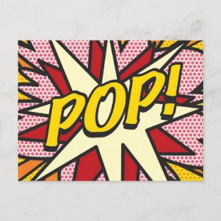 POP Fun Retro Comic Book Pop Art Announcement Postcard