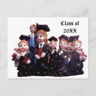 Porcelain Graduates Class of 20XX Announcement Postcard