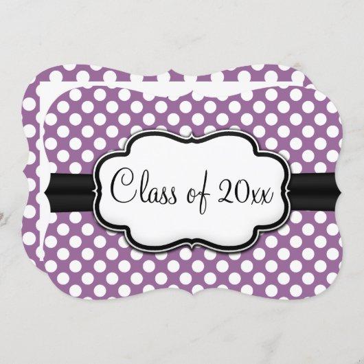 Posh Purple Polka Dot Graduation Invitation